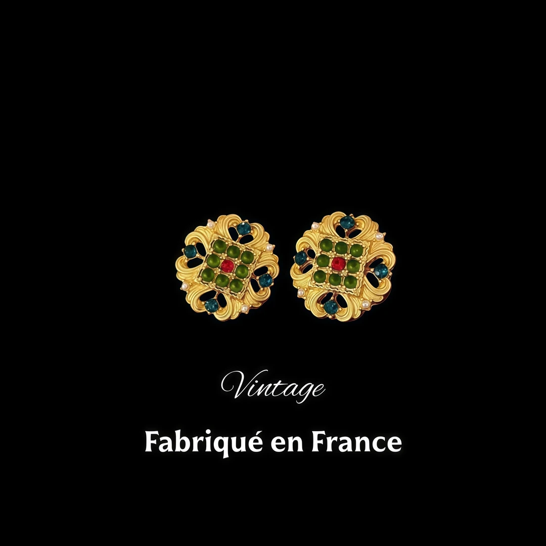 【塞纳花窗】复古宫廷风耳饰e529