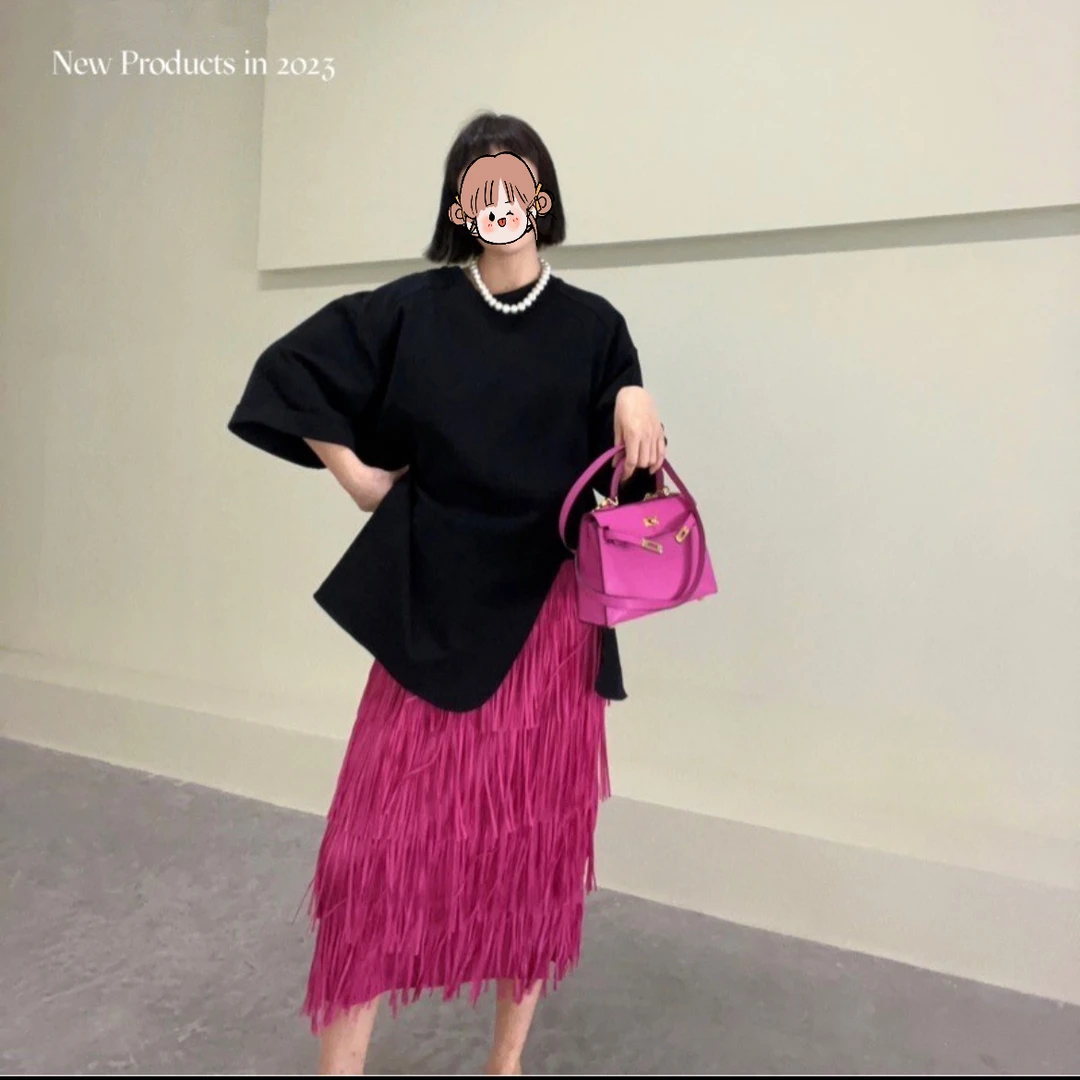 ZHEZHIQIAN【巴黎假日】流苏减龄蛋糕裙时髦新款设计感半身裙