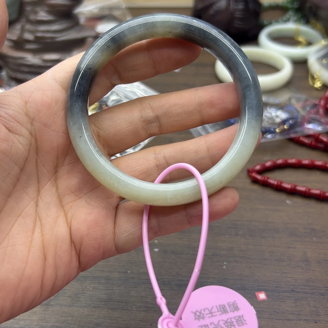 和田玉未镶嵌手镯62圈围484