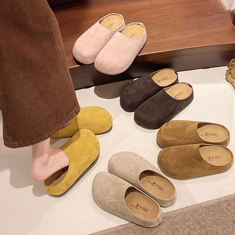 厚底勃肯鞋女2025春新款外穿一脚蹬懒人包头拖鞋复古休闲百搭凉拖