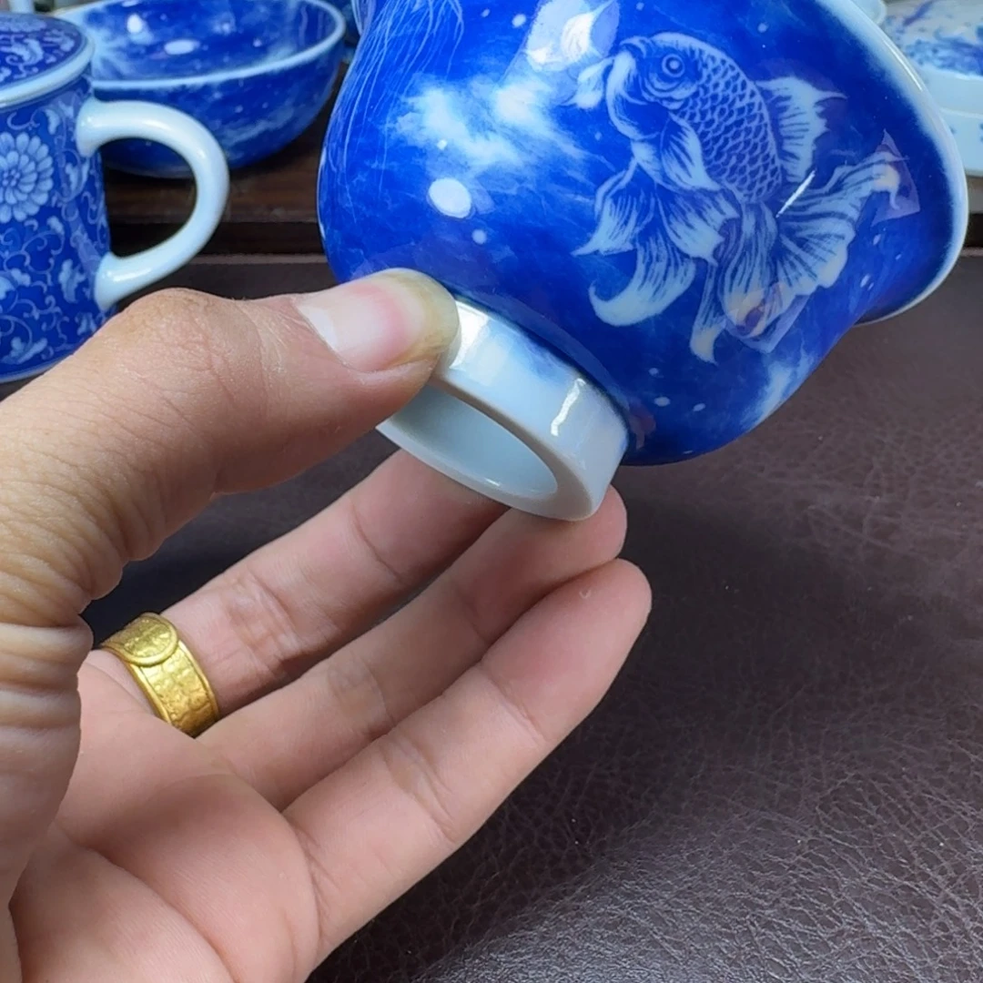 沐***峰瓷片当代景德镇陶瓷手绘茶具