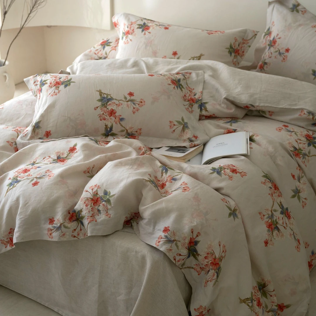 镇店之宝-100%亚麻牛货法国诺曼底纯雨露亚麻床品四件 吸湿透气