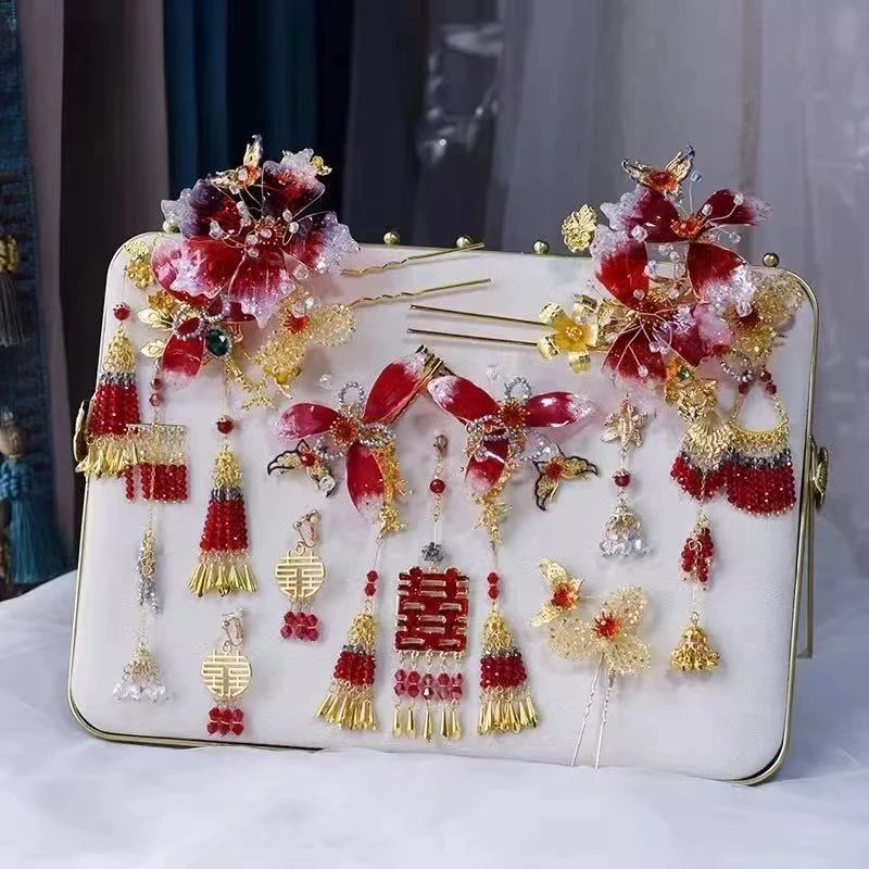 新款喜字额式新中式步摇头饰11211