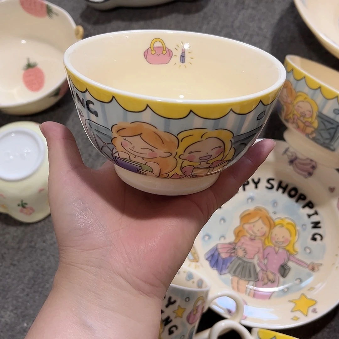 复古姐妹陶瓷餐具5寸