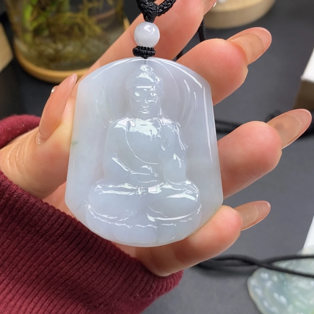 翡翠颈饰未镶嵌缅甸天然翡翠啊米