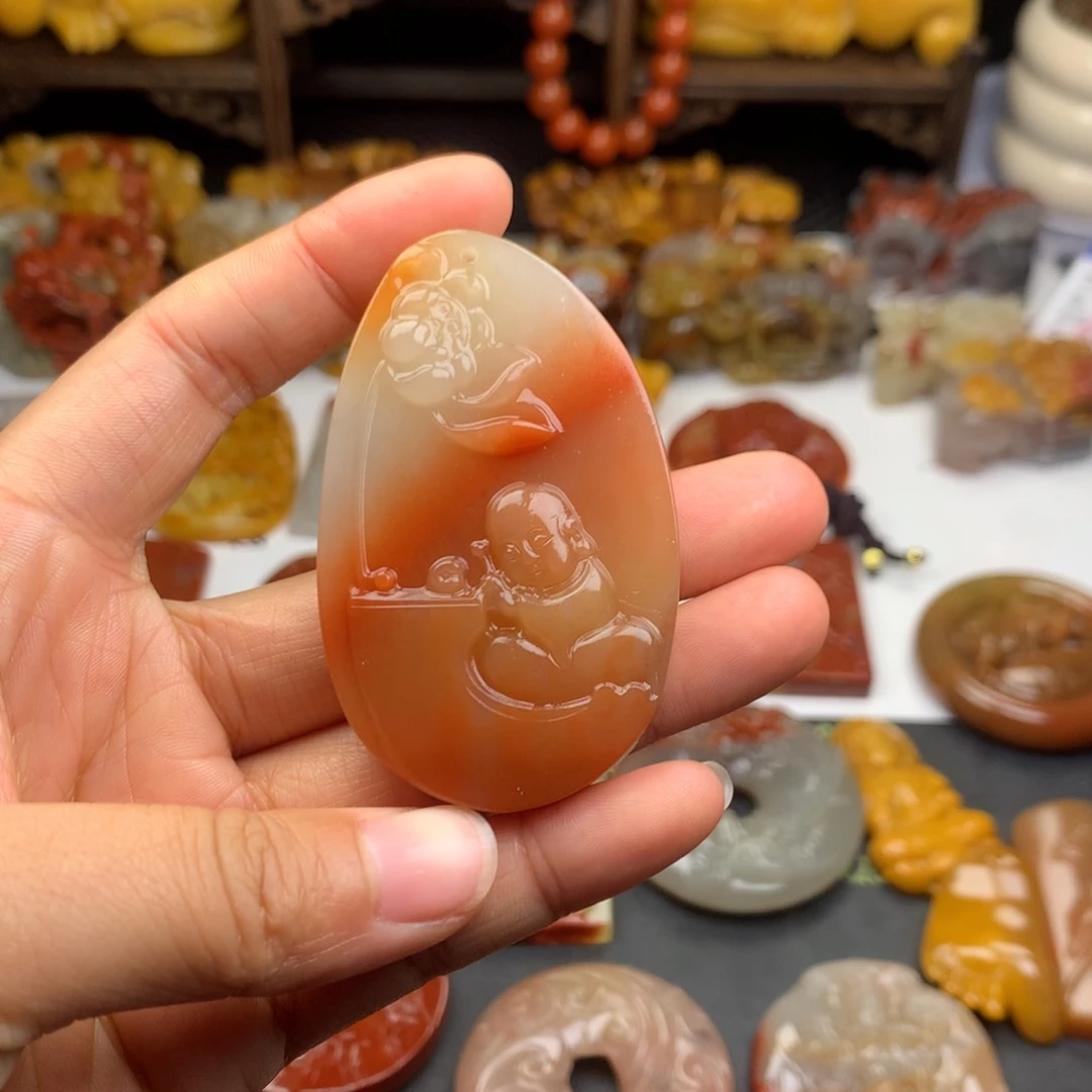 石英质玉（黄龙玉）挂件未镶嵌