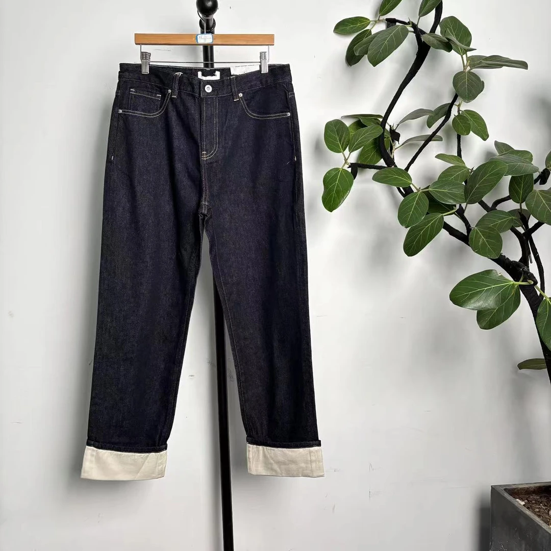 Q-21 男士简约时尚深蓝色小直筒休闲牛仔裤 32002