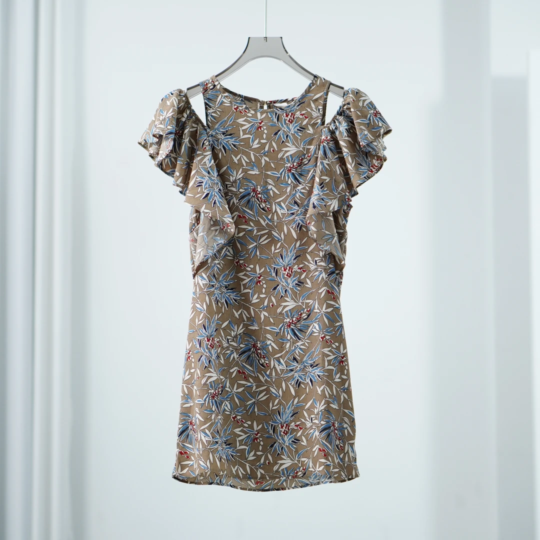 【德M】E127 女装夏背心露肩连衣裙驼色01729402997502