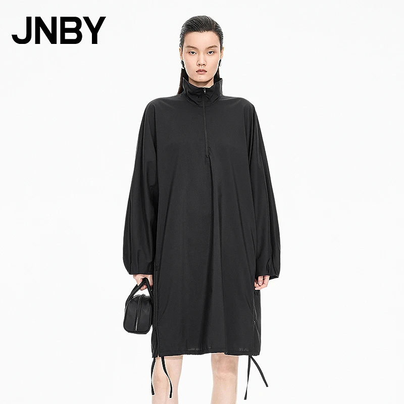 【商场同款】JNBY/江南布衣25秋新品连衣裙宽松立领长袖5P7G10580