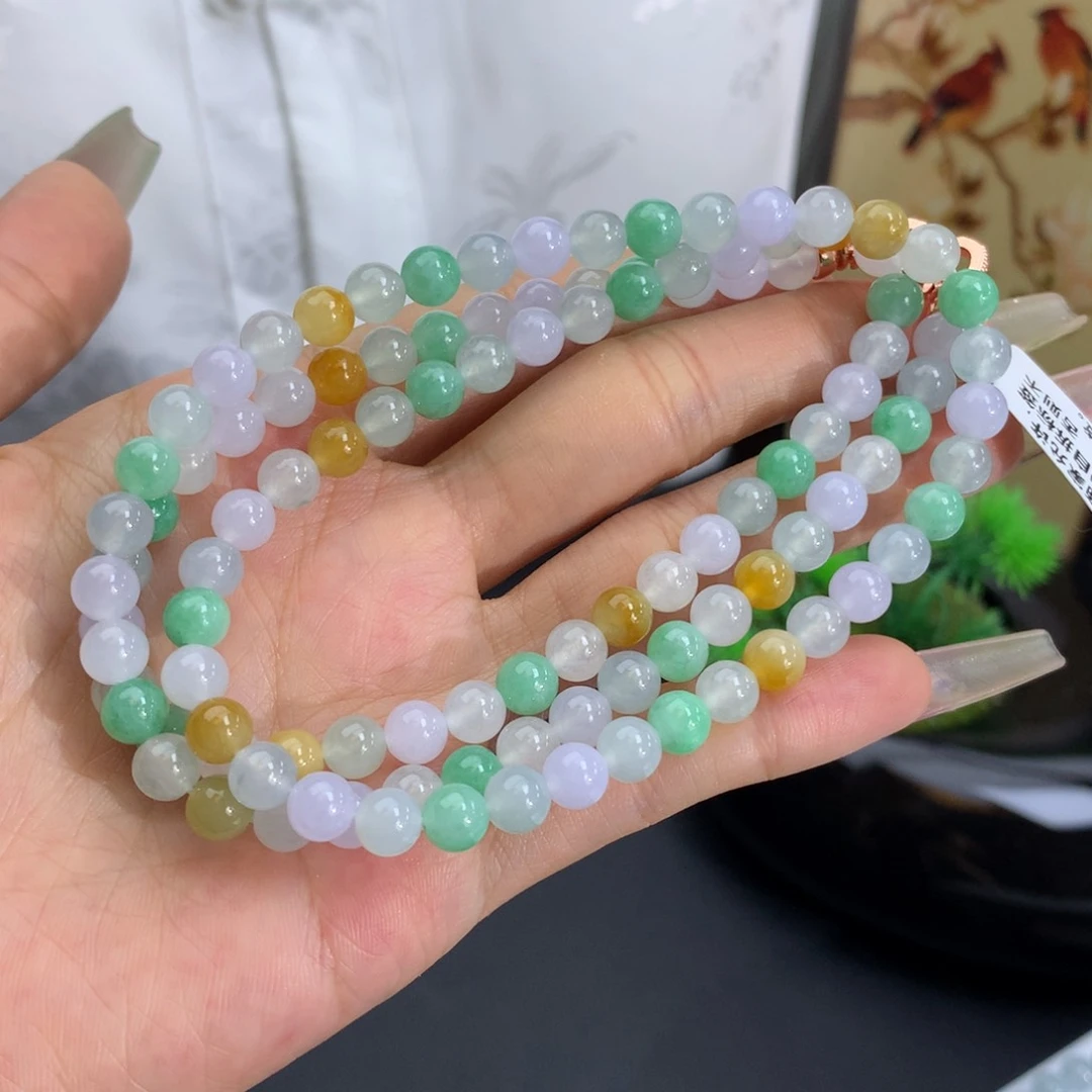 未镶嵌手链翡翠卡6冰胶多宝项链