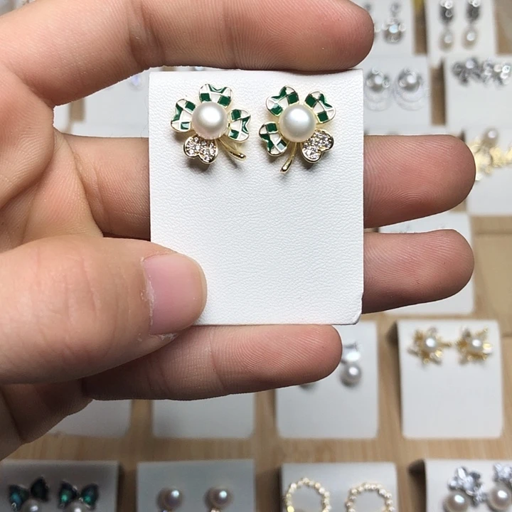 淡水珍珠耳饰银S925镶嵌