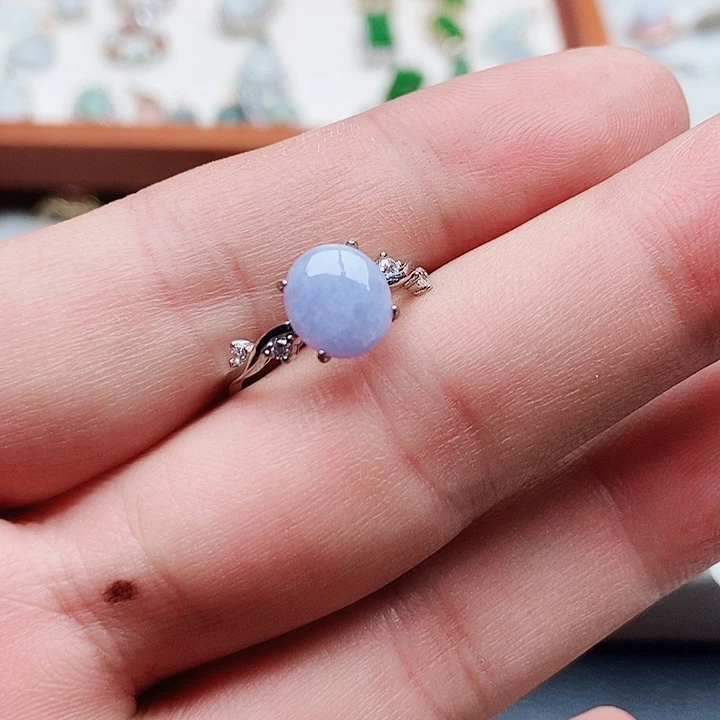 翡翠银S925镶嵌戒指