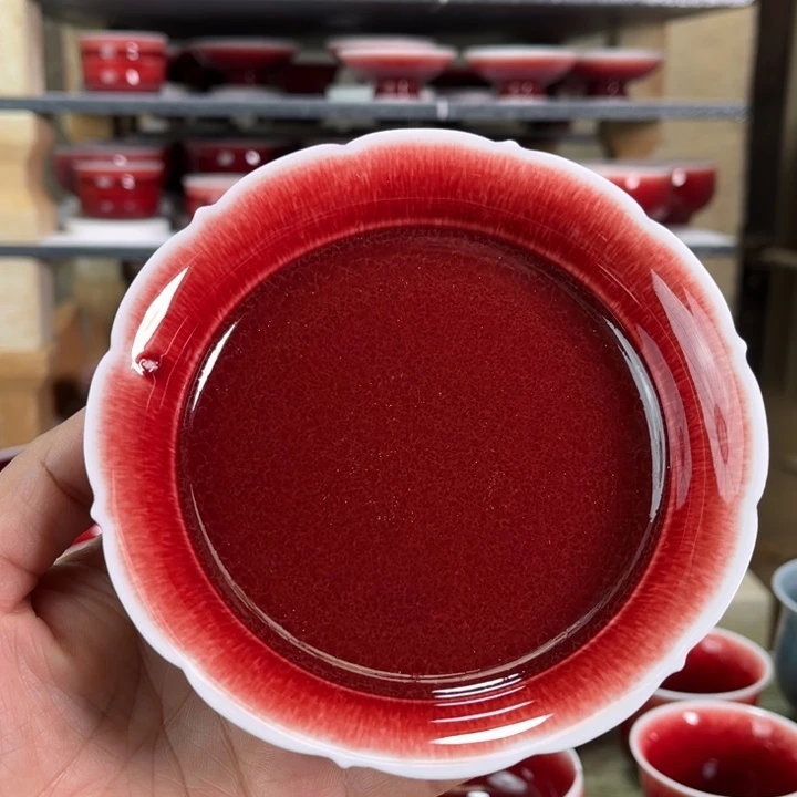 景德镇陶瓷花口壶承