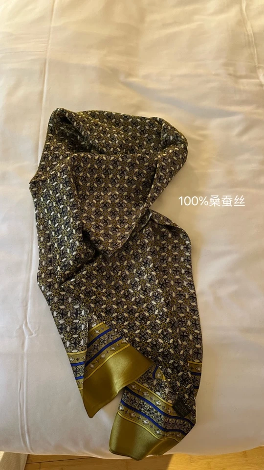 100%桑蚕丝13姆米双层高级奢华复古围巾中式（155X26）