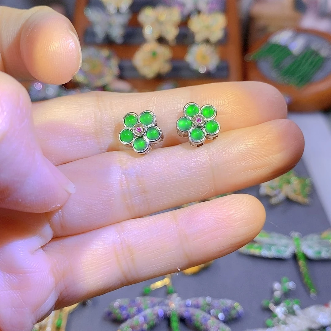 颈饰银S925镶嵌翡翠