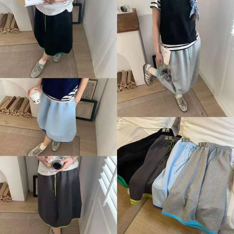 韩系松紧腰头机能风半身裙s352