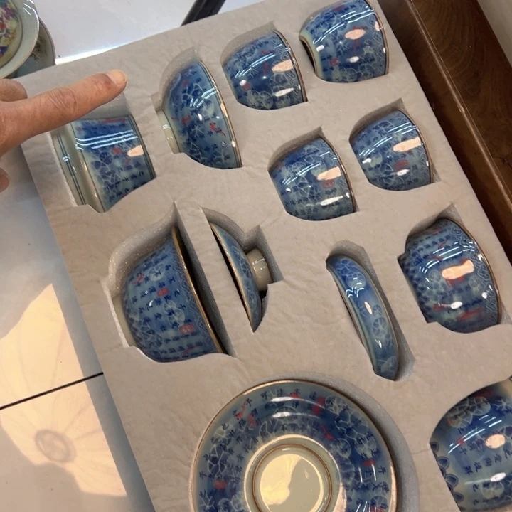 紫***木瓷片淘泥啊莲说九件套全品