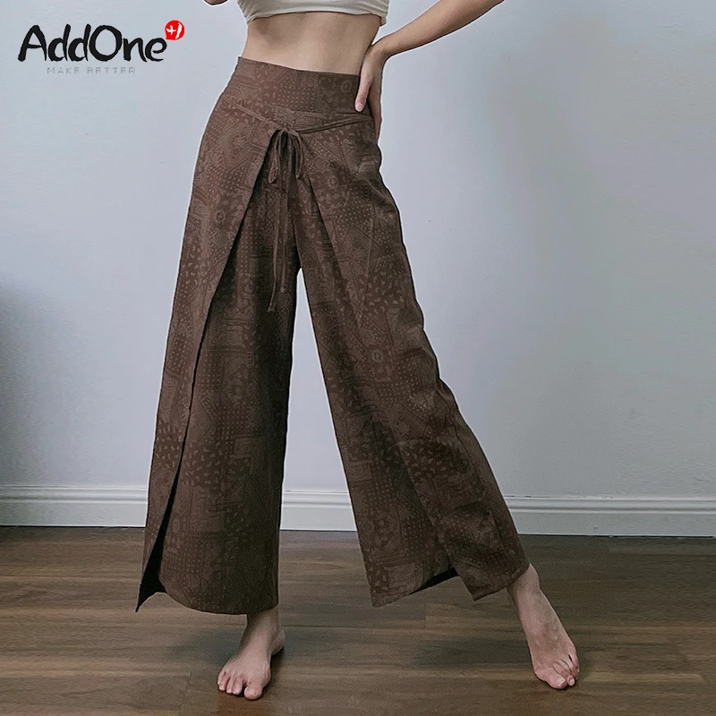 AddOne+1正品小众设计瑜伽内观流高腰阔腿裤不规则裤边 冥想/度假