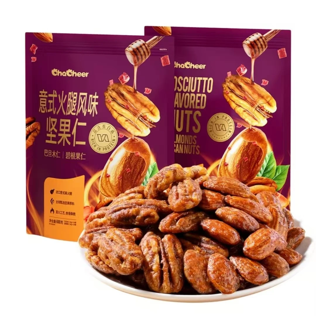 Chacheer 意式火腿风味坚果仁 600g（巴旦木30g*10+碧根果30g*10）