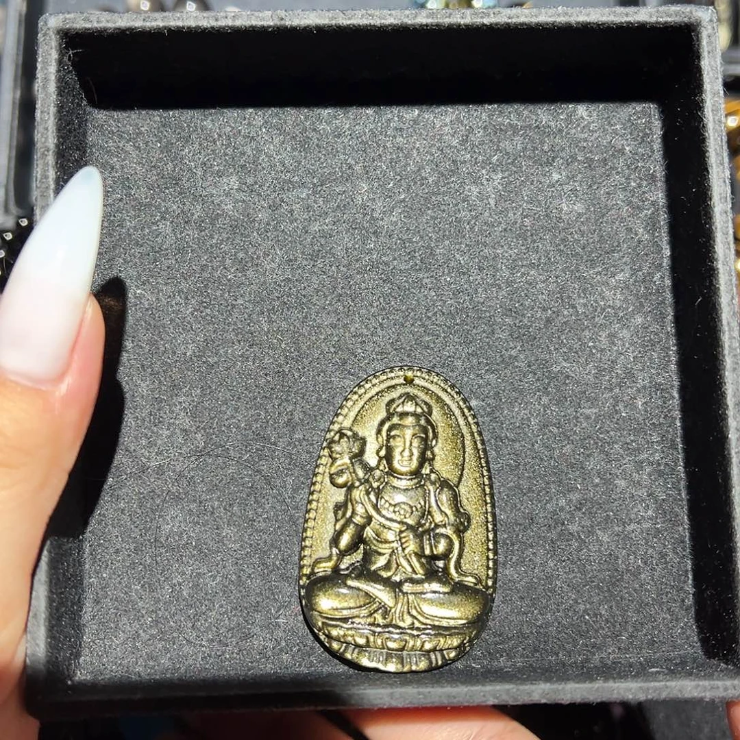 ****胖未镶嵌黑曜岩吊坠(不含链)