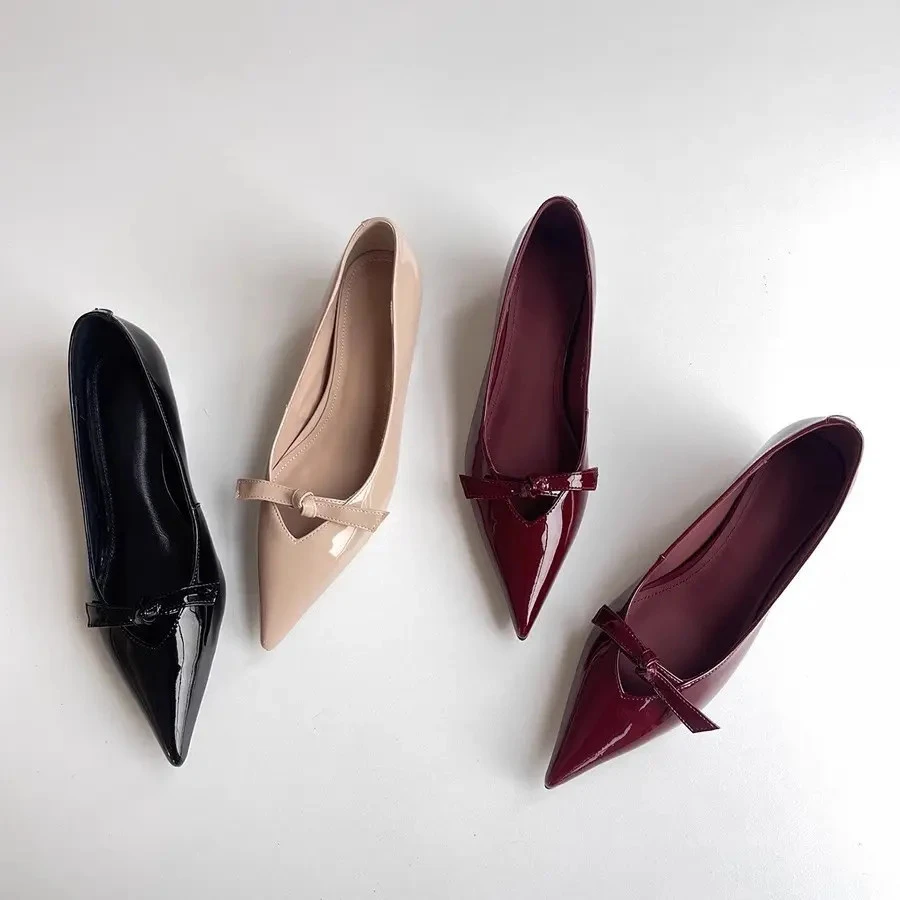 2025新款内增高6CM尖头玛丽珍鞋法式气质结配裙子浅口秋季单鞋女