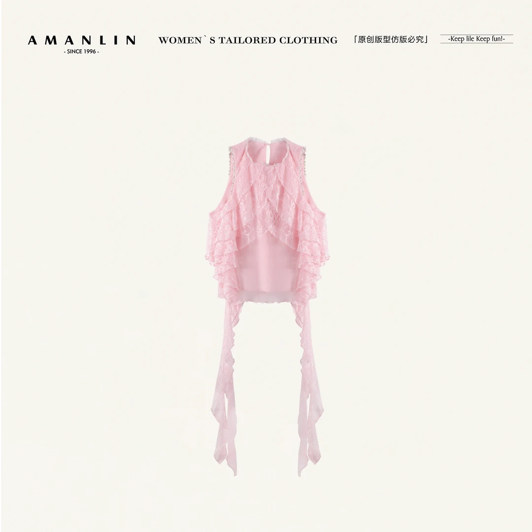 AMANLIN/阿谩琳原创设计春夏薄款欧若风背心百搭流苏上衣TF596886