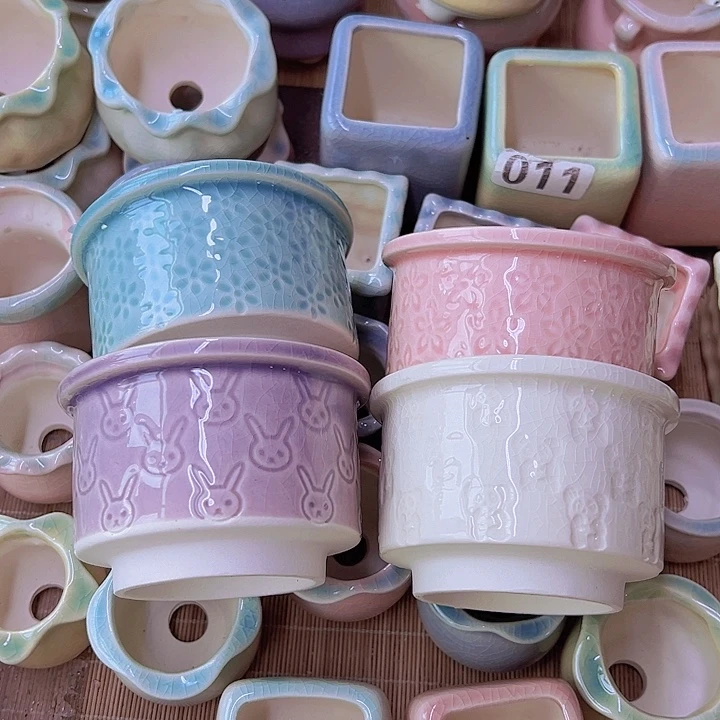 红陶陶瓷花盆当场满12包邮