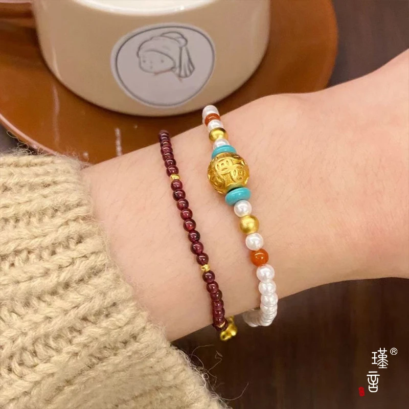 铜合金吊坠 瑾言设计款！古法钱币珍珠小众百搭短手工气质轻奢