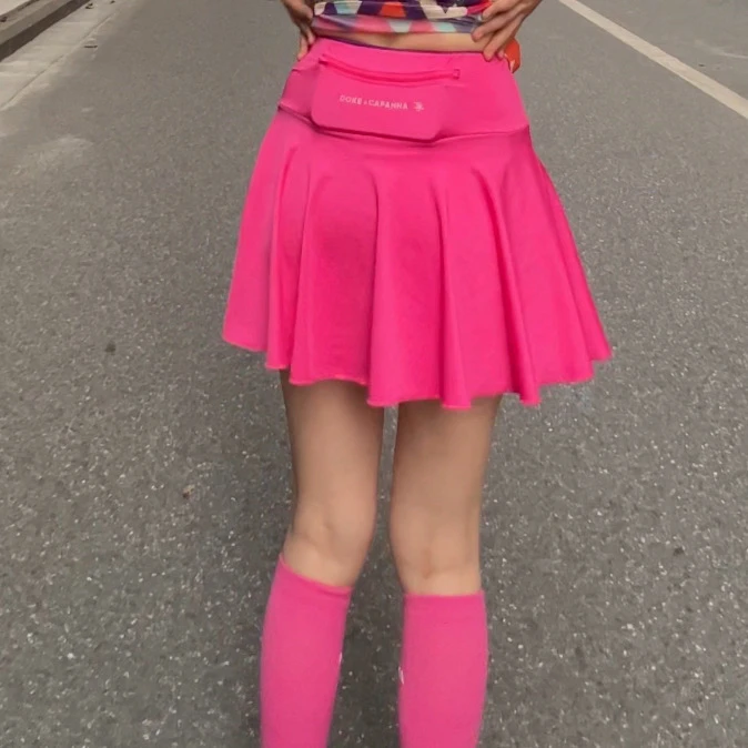 【2个口袋超高腰】显瘦显腿长防走光放手机假两件防走光速干8526