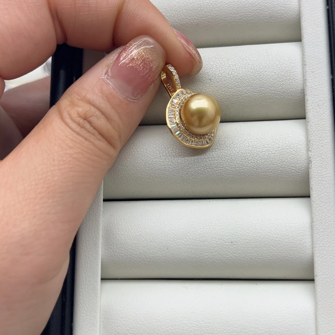 银S925镶嵌吊坠(不含链)海水珍珠