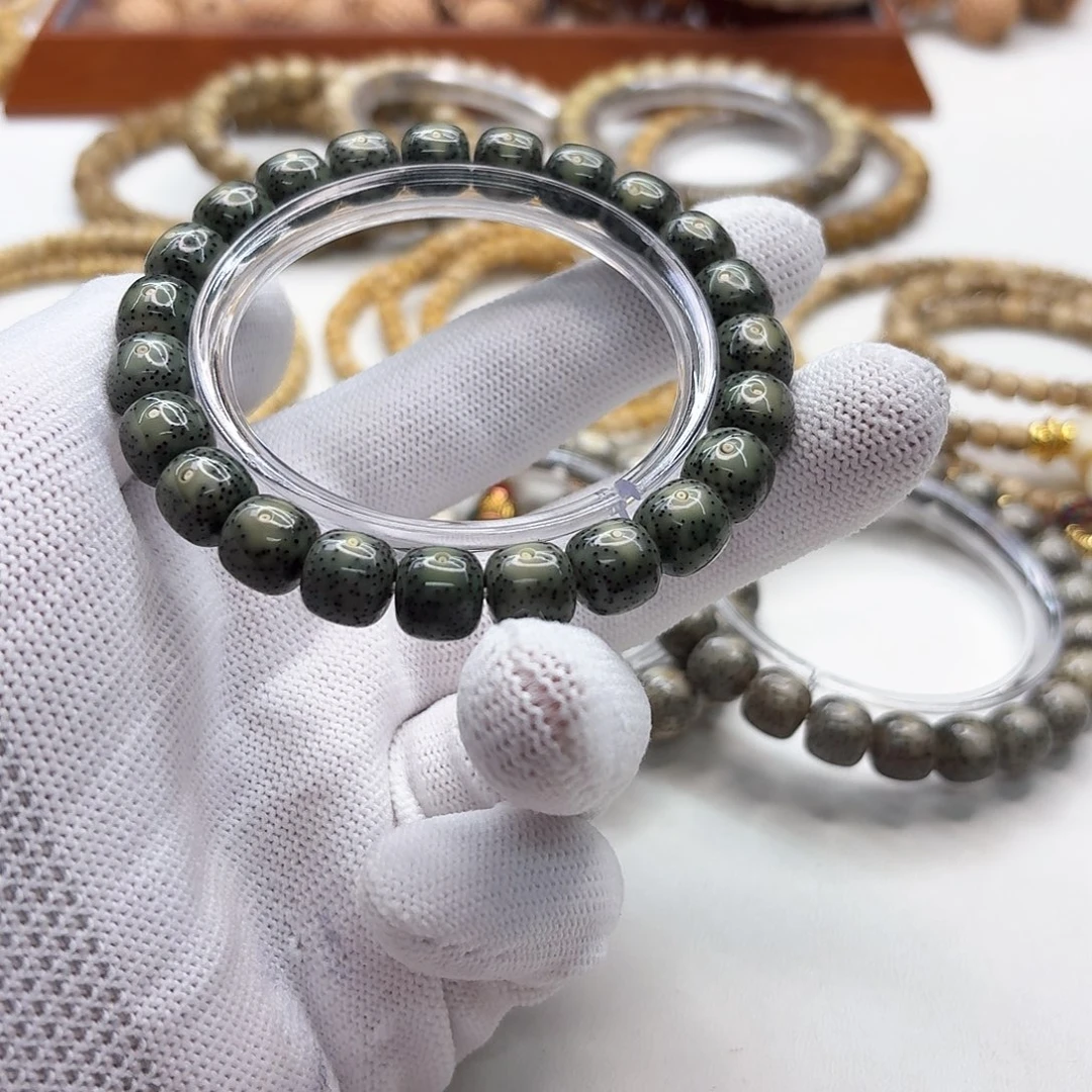 星月菩提吊坠8创世糯冰绿幽灵针尖星10左右单圈