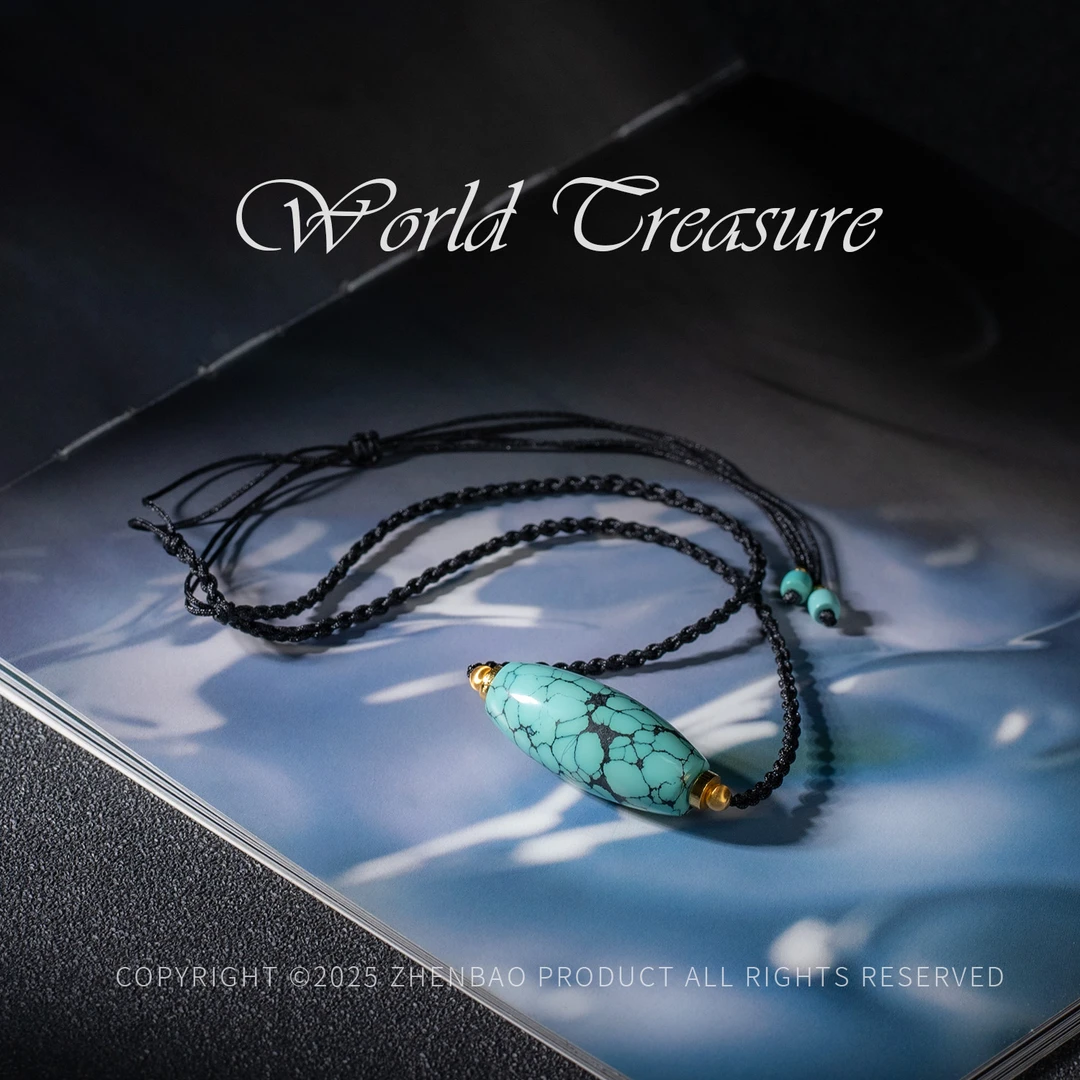 【世间臻宝】18K绿松石大桶珠项链/Q3083/多样性发一件/15mm/2