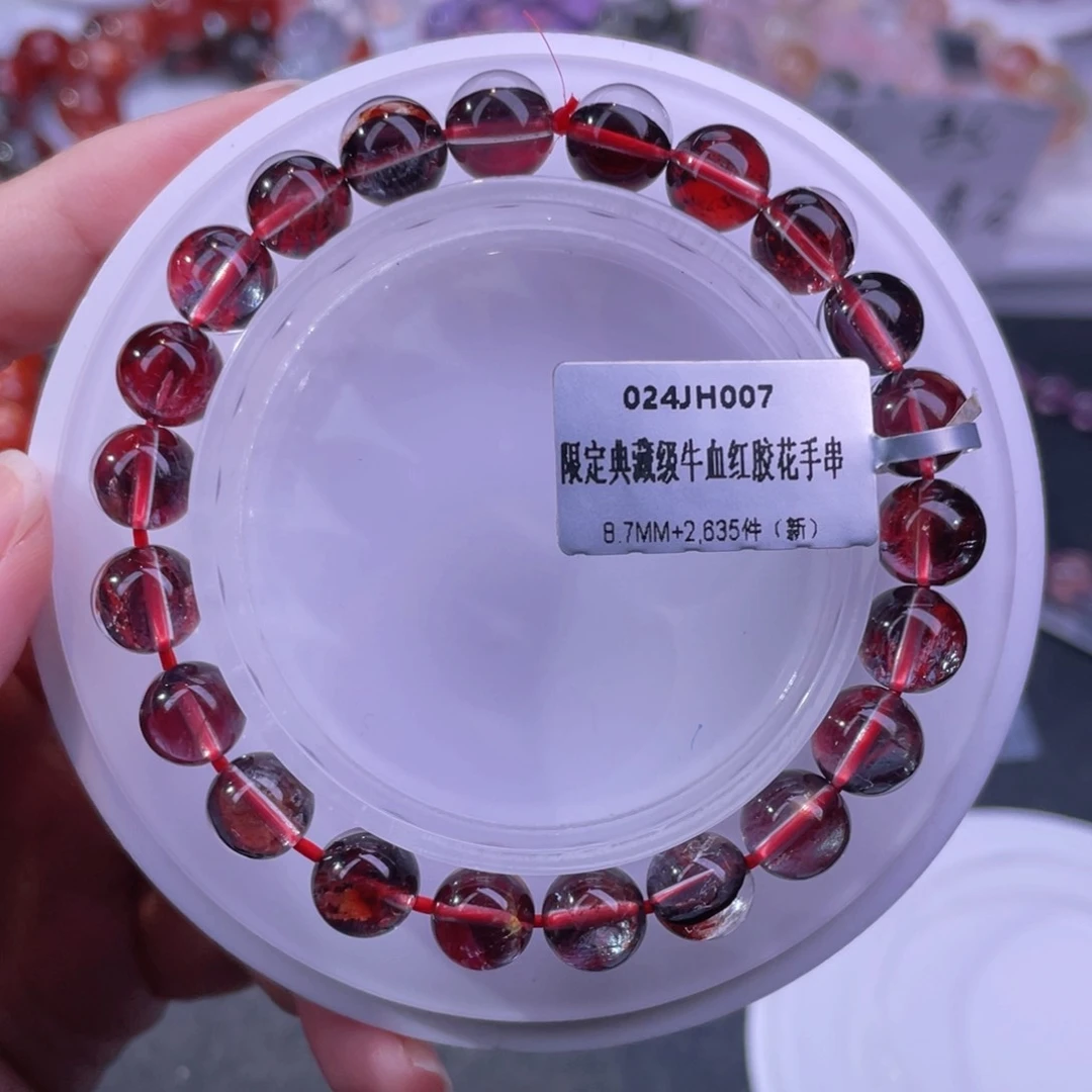水晶手链未镶嵌限定红胶花8.7