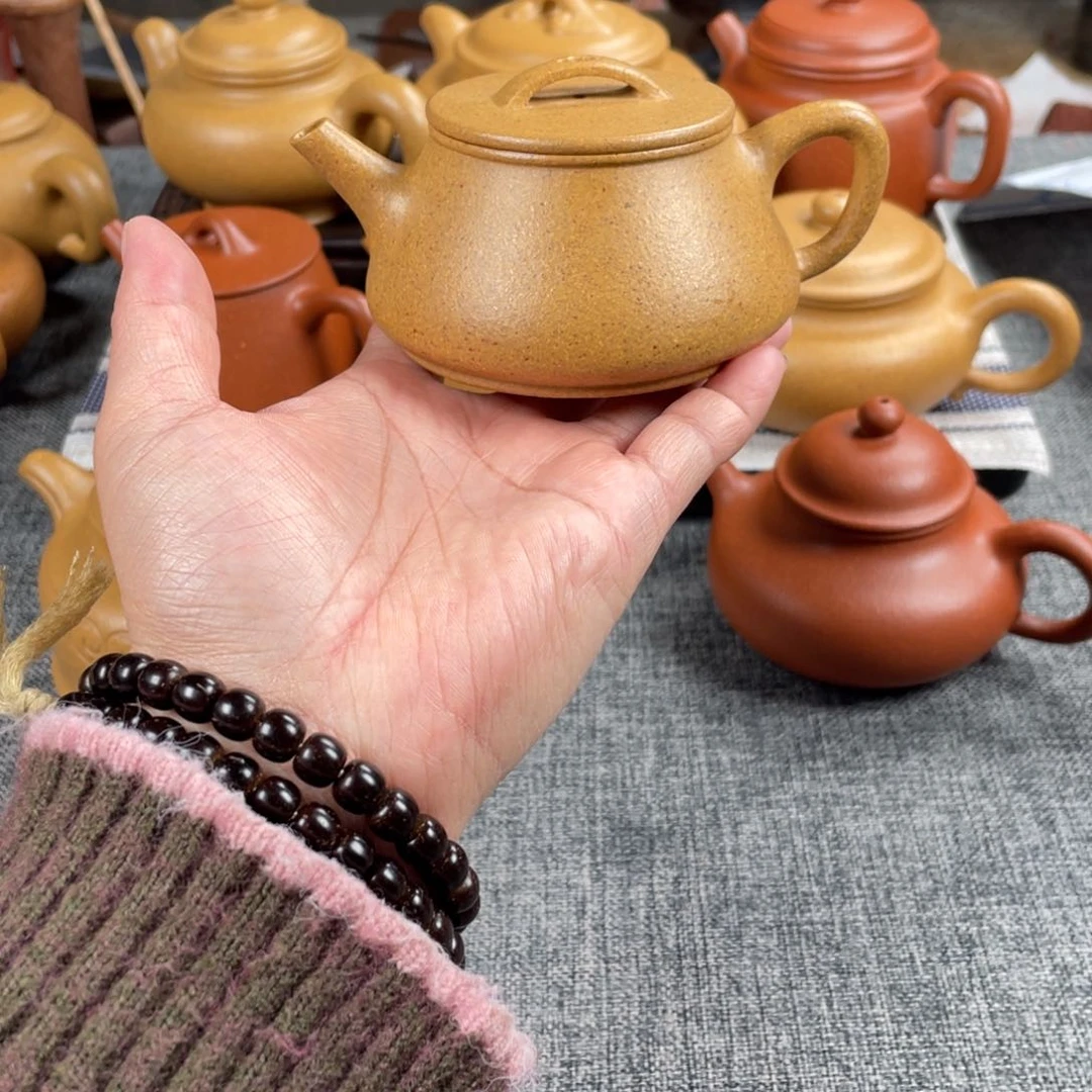 紫砂茶壶黄金段瓦瓢全手30目148c