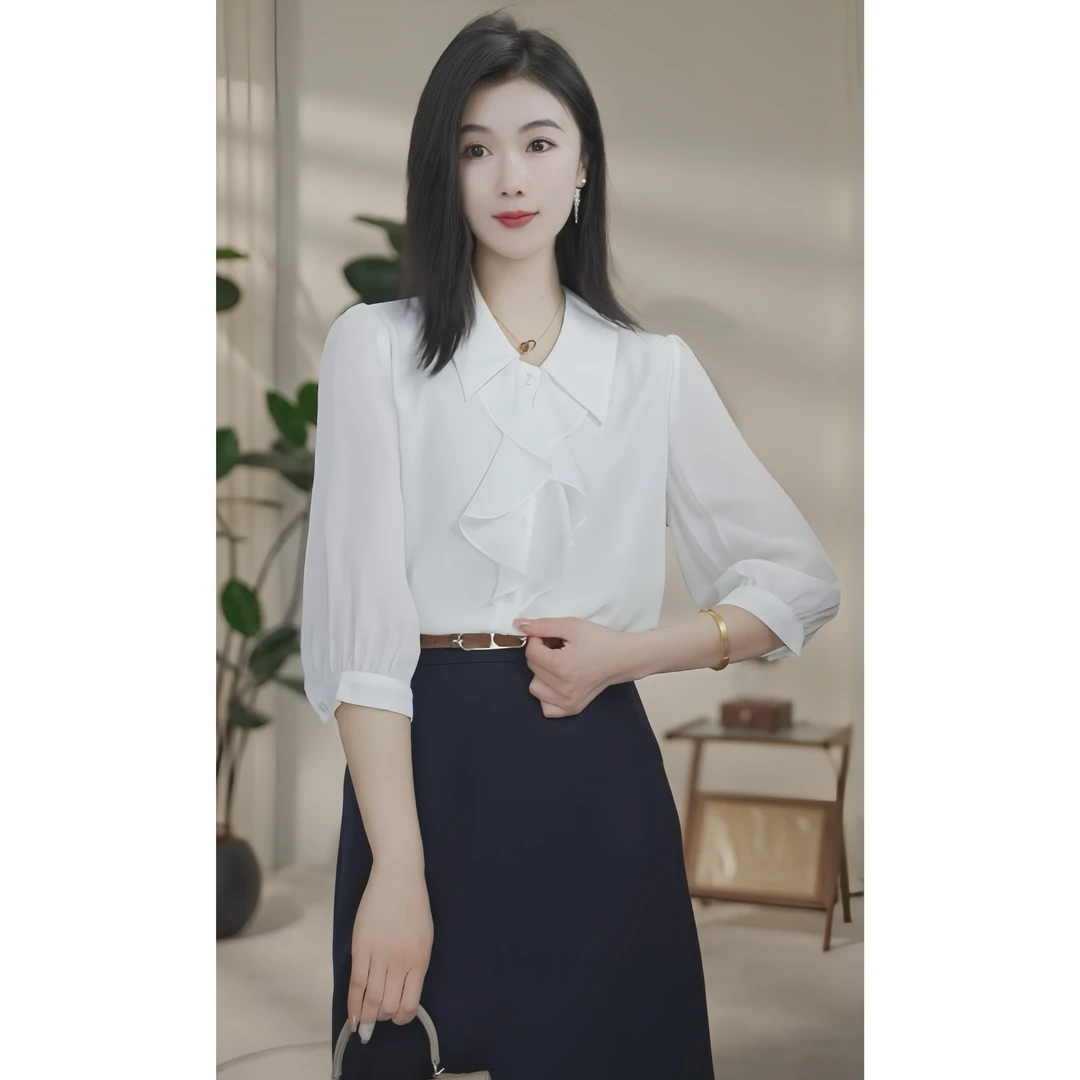 【杨杨专属】曼贝气质休闲薄款衬衫设计感百搭流光风8592335