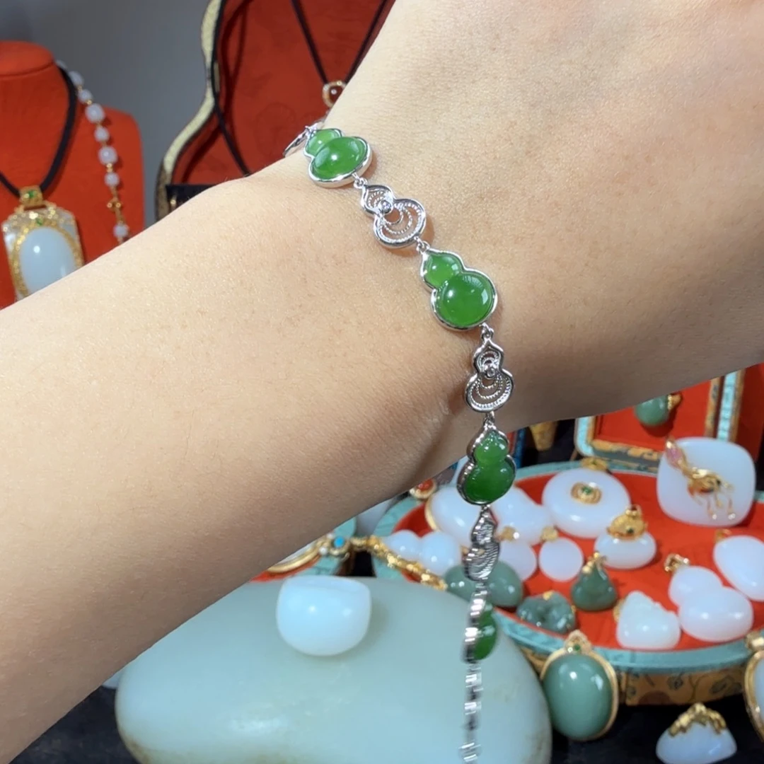 和田玉银S925镶嵌颈饰