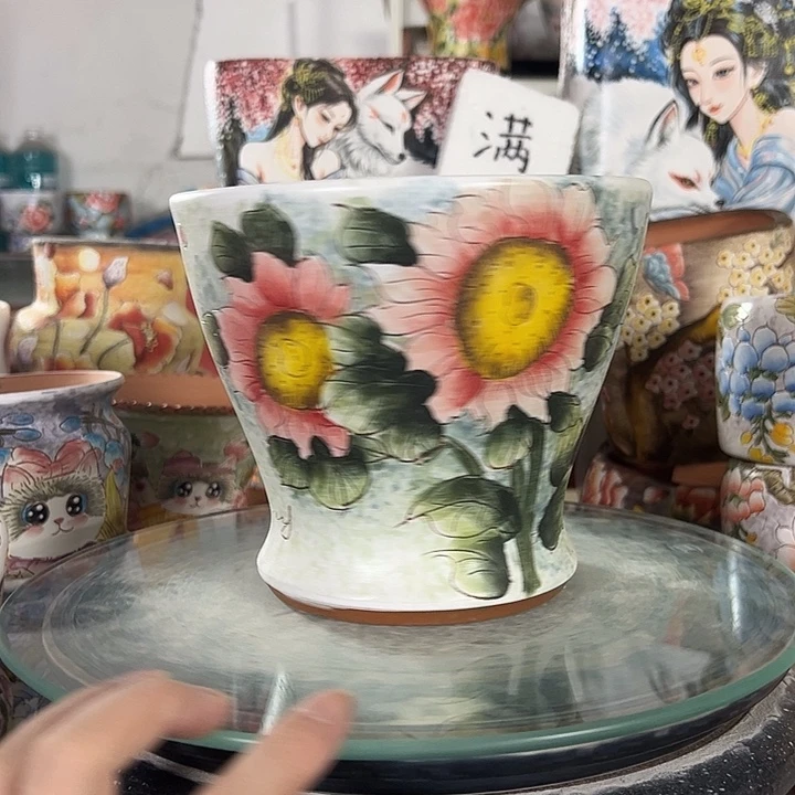 景德镇手绘花盆性价比超高