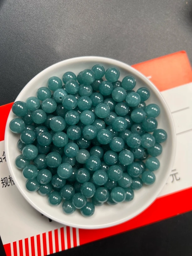 （主播专属）A货翡翠 蓝冰 卡4MM  50颗（赠弹力线）
