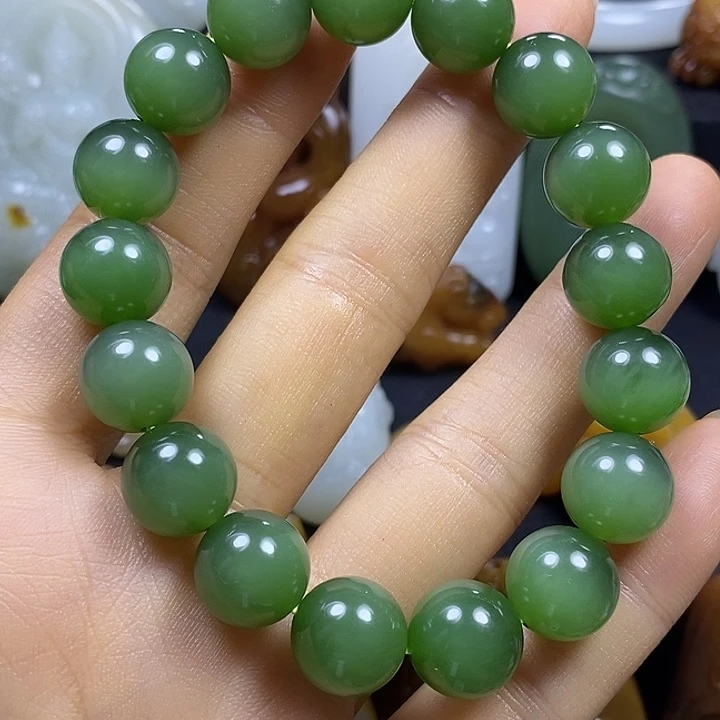 占***和田玉(碧玉)未镶嵌手串