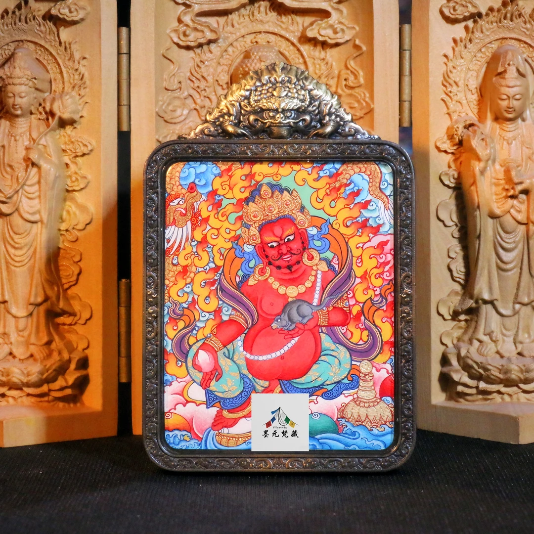 【独家设计】小天才画师关却—热贡纯手绘唐卡红财神