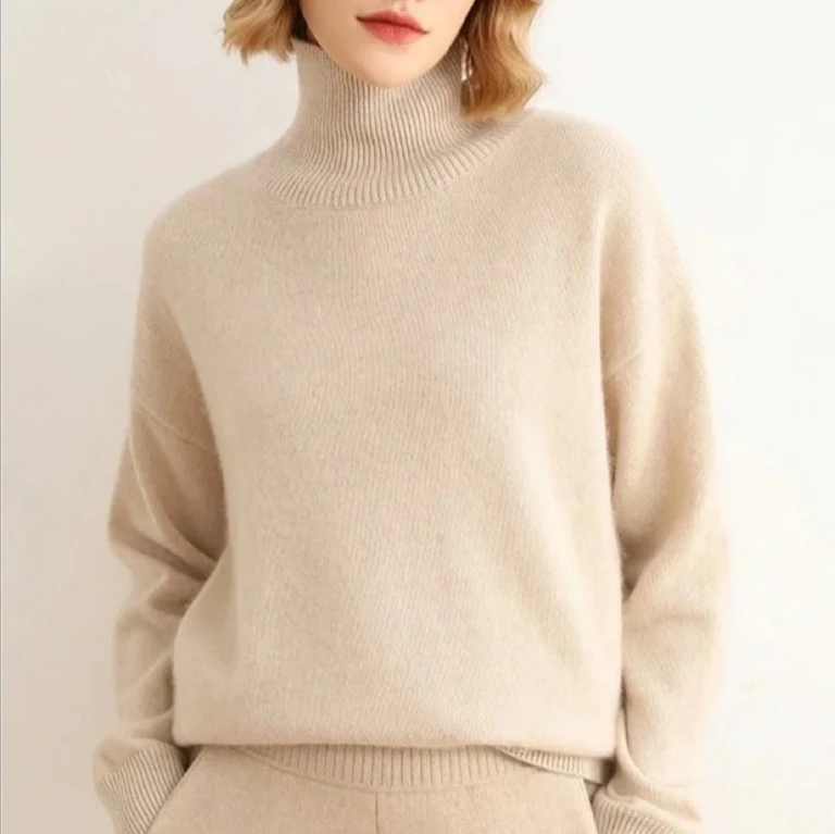 两款加厚420—450克山羊绒慵懒风打底衫