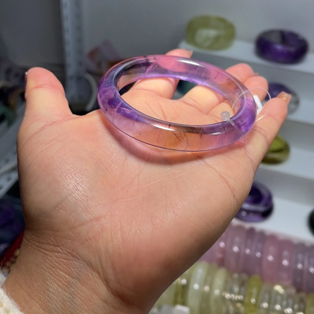 水晶手镯52.5圈口18号未镶嵌