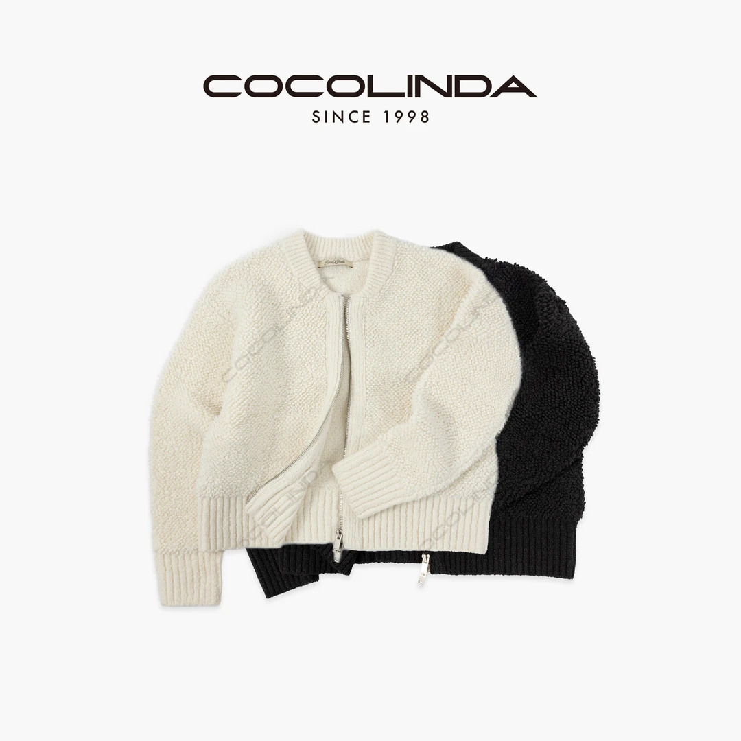 COCOLINDA|  ”英格兰定制羊毛“毛巾绣织法厚重 毛卷针织开衫S5455