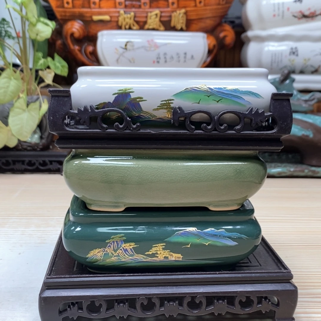 紫砂花盆陶瓷艺术花盆陶瓷
