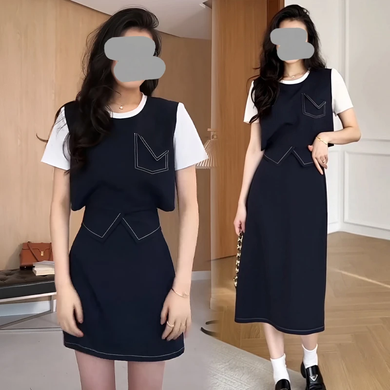 减龄搭配一整套夏装短袖上衣裤裙两件套盐系轻熟高级感超好看套装