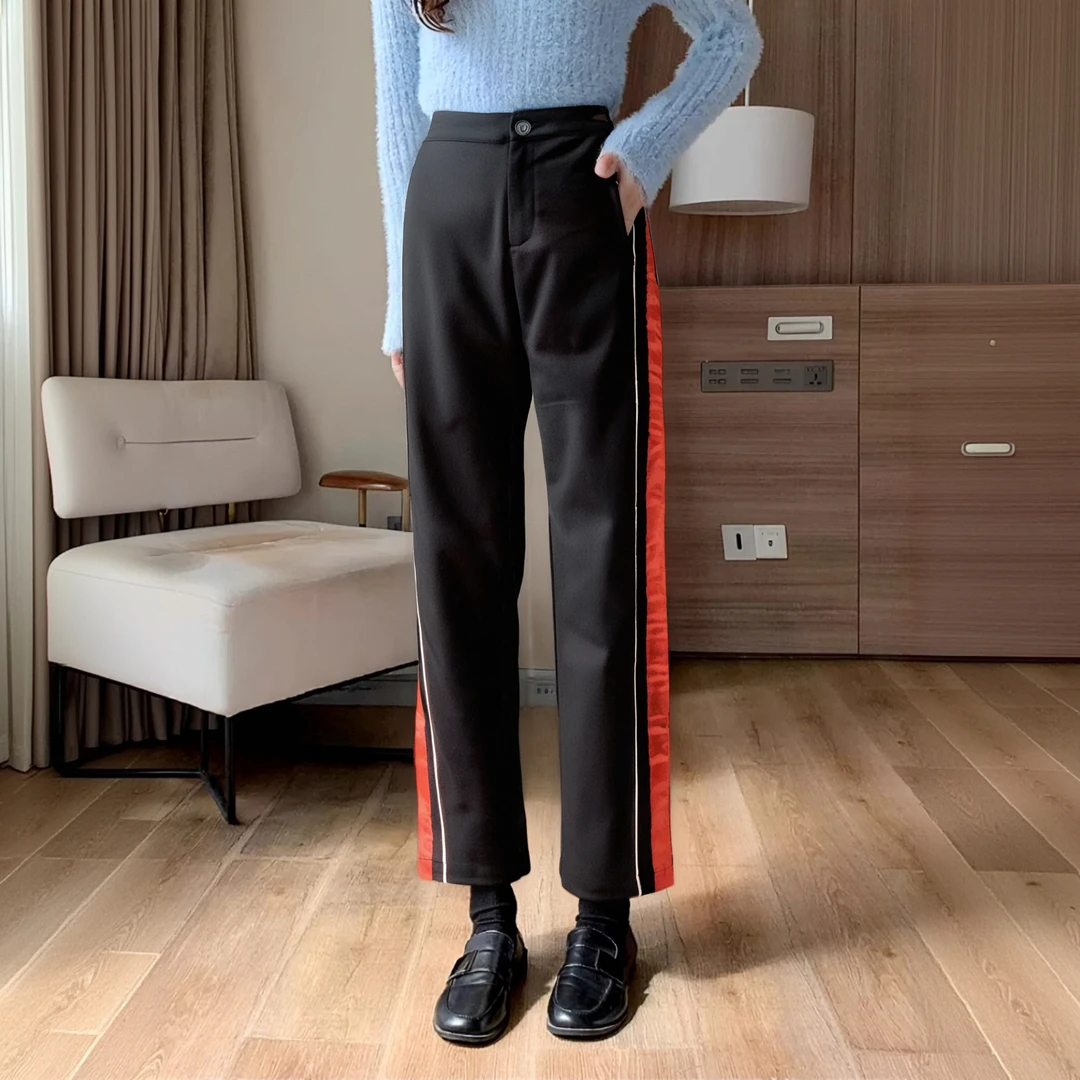 K7WI1828#运动风女时尚宽松针织九分裤(阔腿裤)