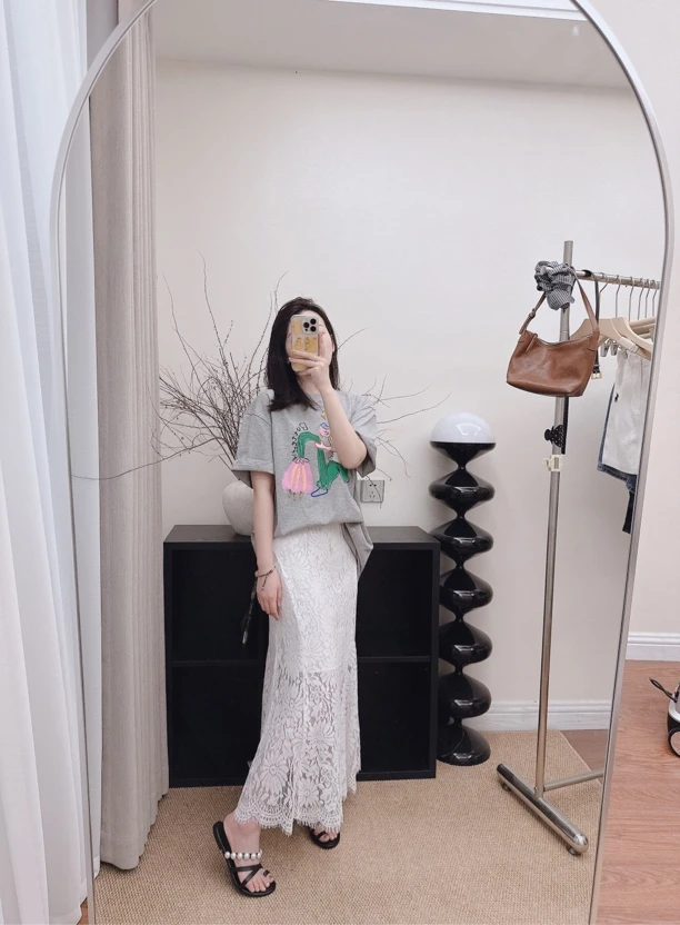 新款高品质欧货蕾丝半身裙