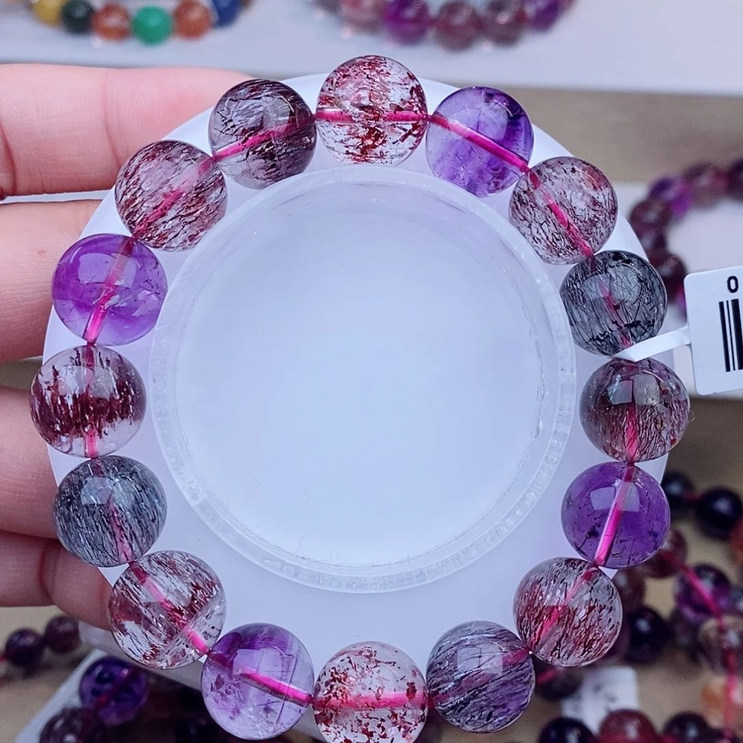 未镶嵌手链水晶黑加侖超七13+m