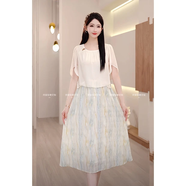 L5003【阿紫专属】连衣裙女夏2025新轻奢高级感气质名媛两件中长款
