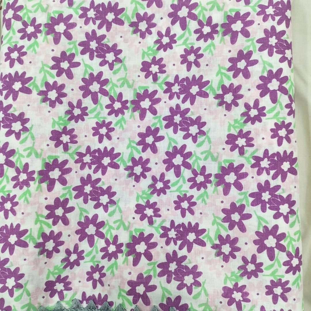 亚麻印花单人盖毯1.3*2cm